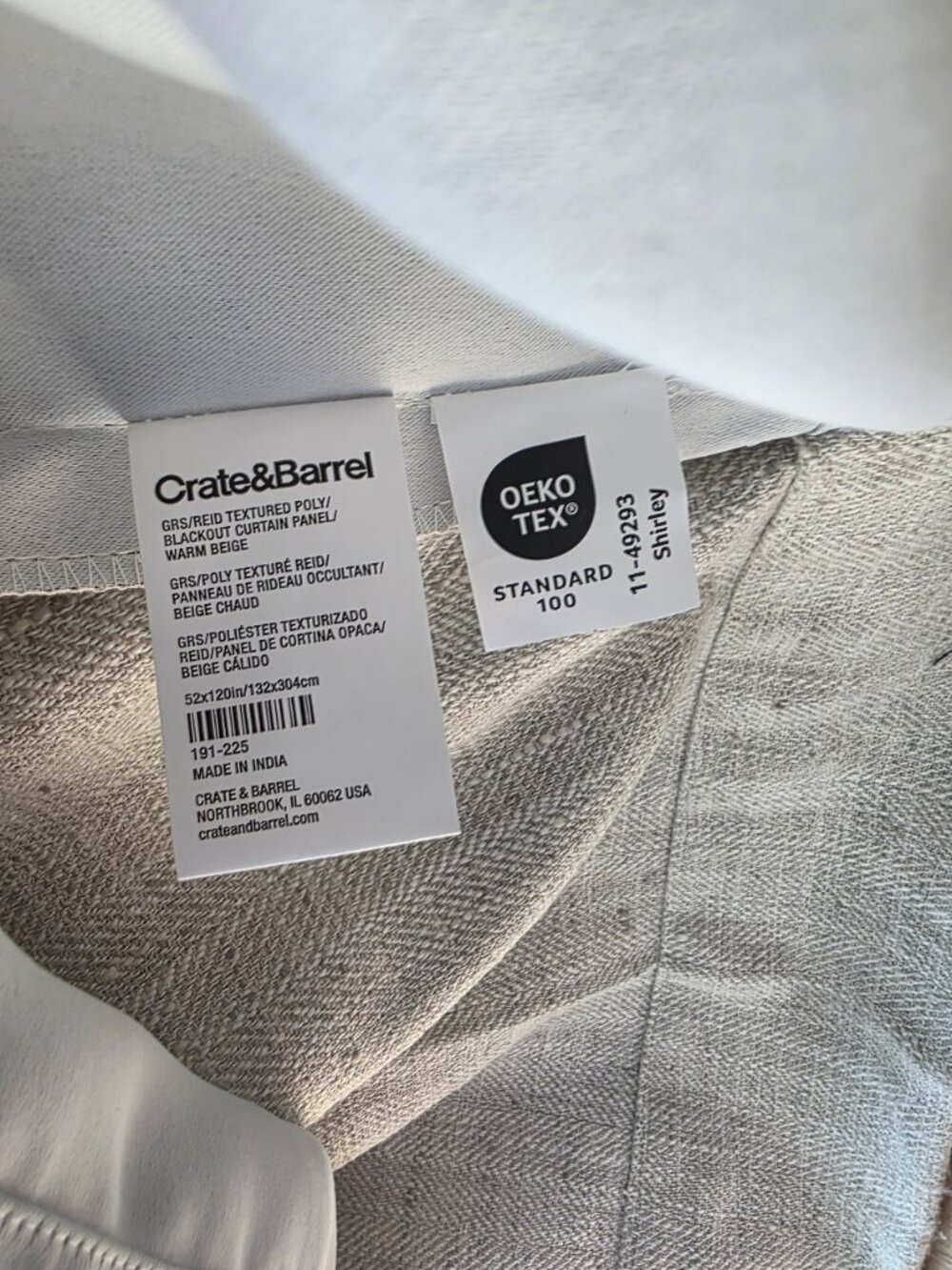 Crate & Barrel 10 foot Curtain Panels - Picture 6 of 6